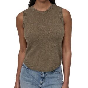 DKNY Jeans Sleeveless Knit Top in Utility Green